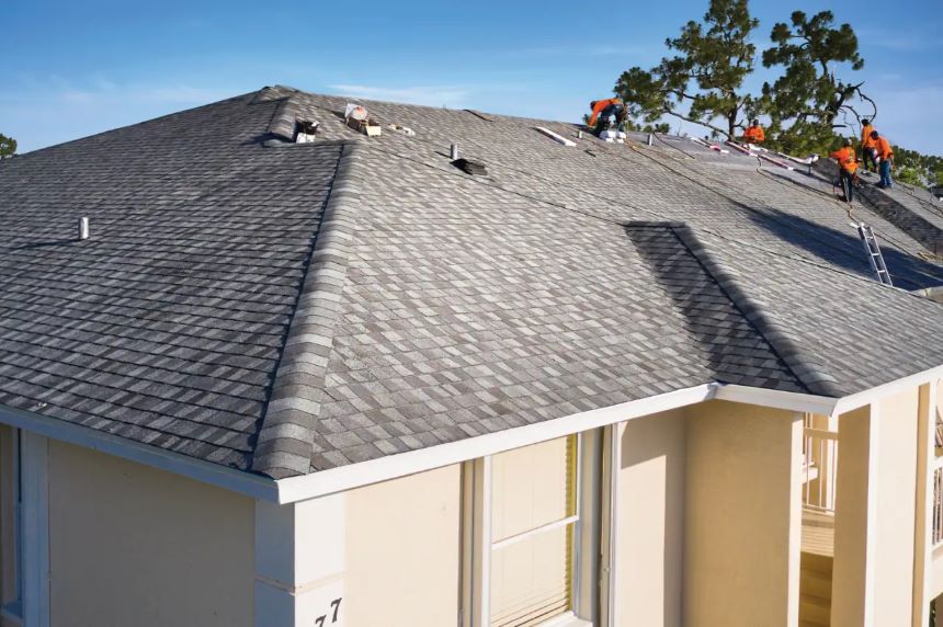 Arial view of roof installation